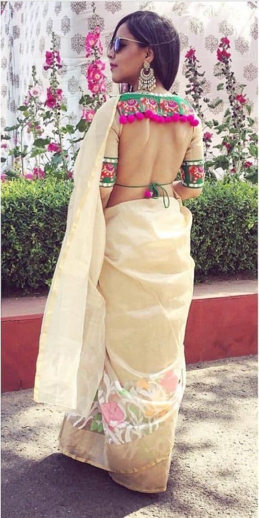 open back saree blouse