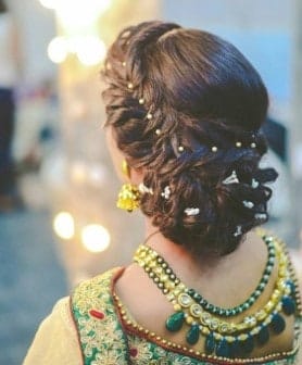 side parted bridal hairstyle